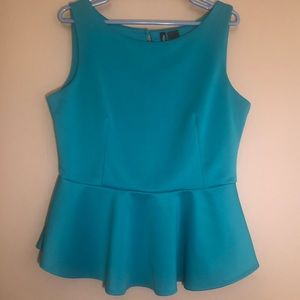 BISOU BISOU Sleeveless Tank - emerald green peplum